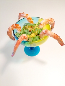 mode de vie fit shanna shrimp cocktail in a margarita glass